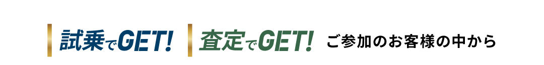 試乗でGET・査定でGET