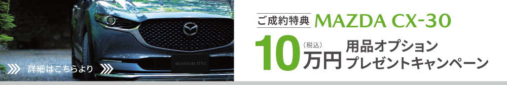 CX-30 用品オプション10万円プレゼントキャンペーン