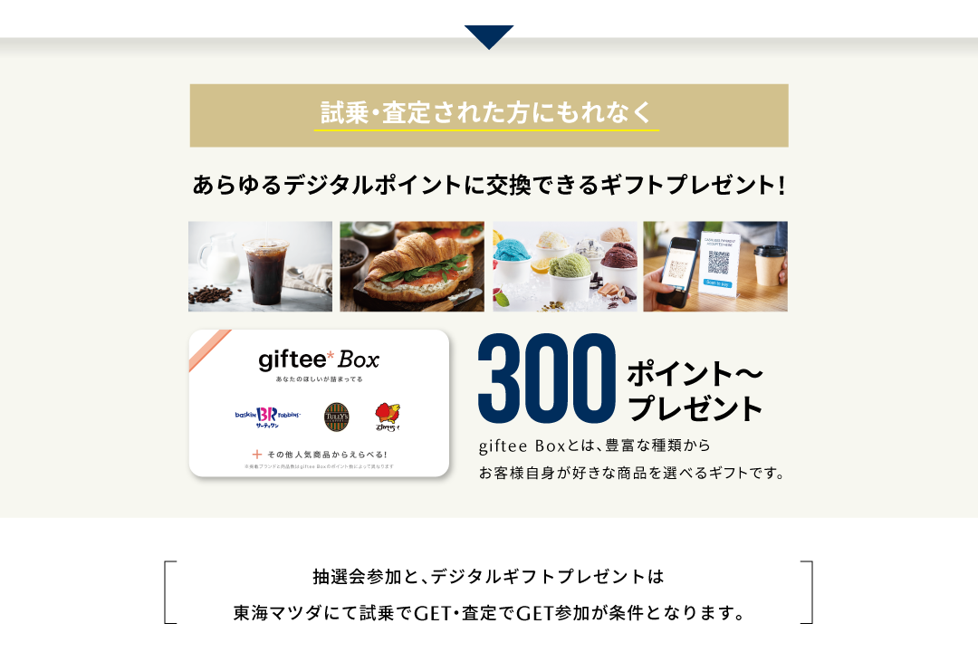 giftee Box 300ポイントプレゼント