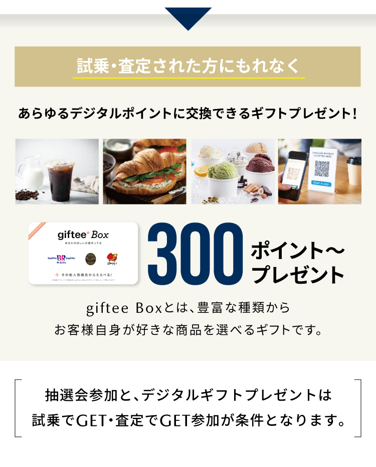 giftee Box 300ポイントプレゼント