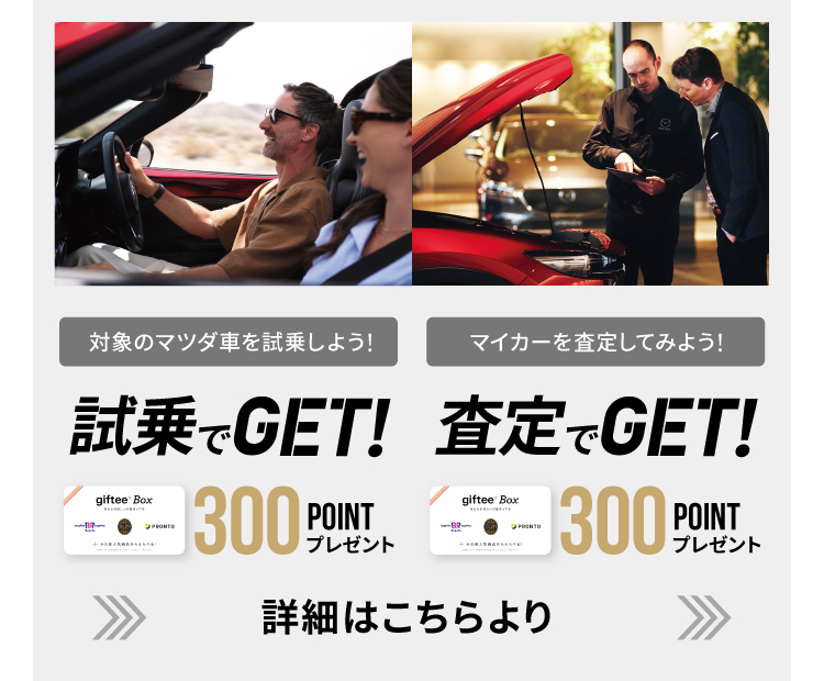 試乗・査定でGET